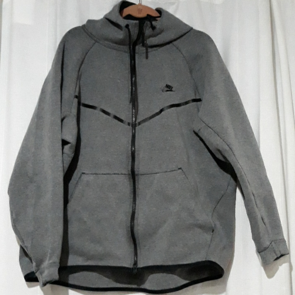 Mens Nike Full Zip Hooded Sweatshirt Gray